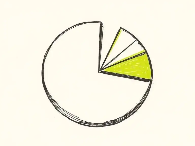 Pen-and-ink sketch of a pie chart with a slice pulled out, representing market share gains