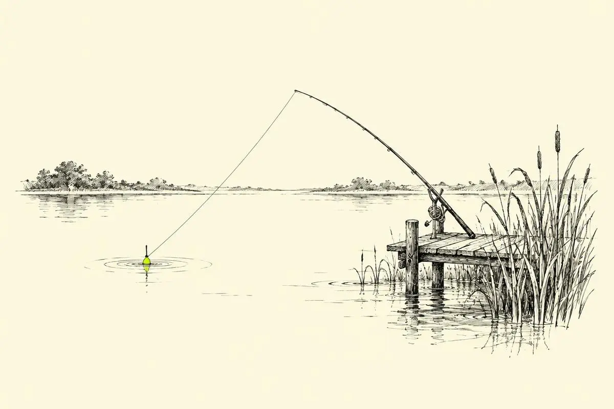 Smart Bidding Exploration shown as a fishing line cast a little farther out across a pond toward open water.